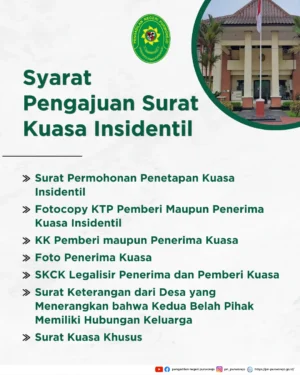 Syarat Pengajuan Surat Kuasa Insidentil